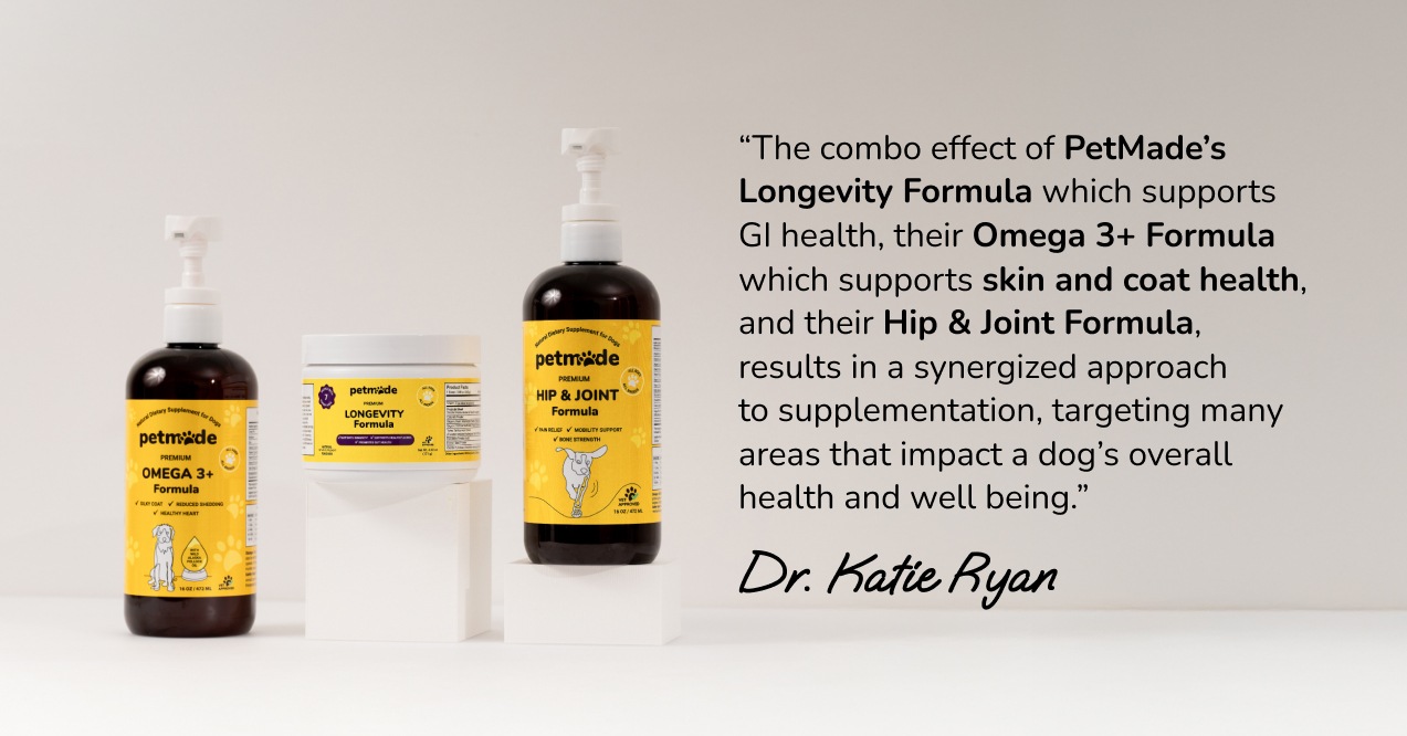 Dr. Katie Ryan endorses PetMade supplements for dog gut, joint, and coat health