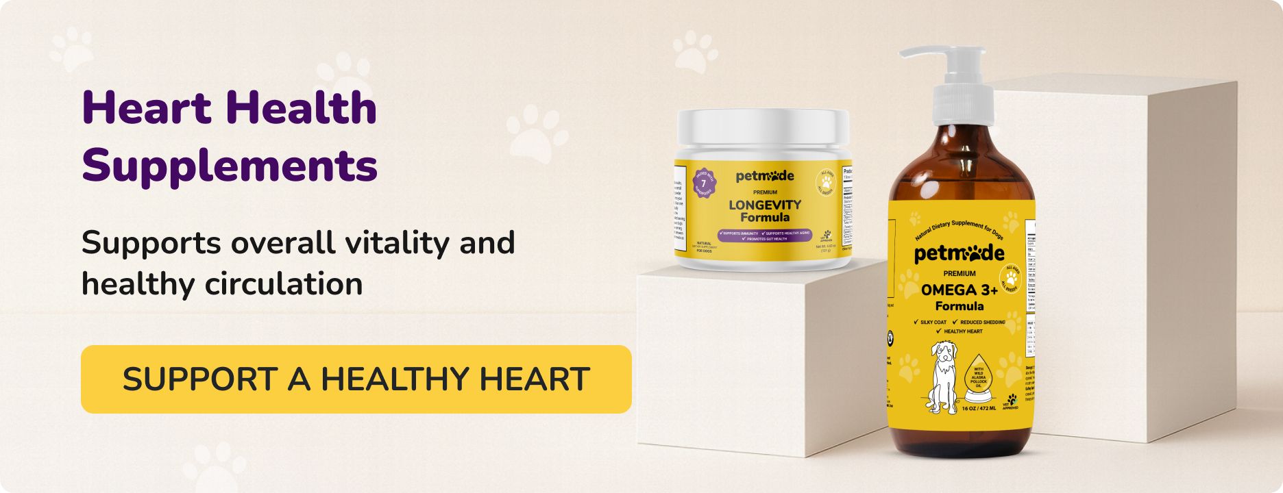 PetMade supplements collection for dog heart health